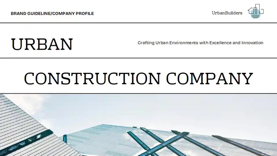Clean Minimal Urban Construction Company Slides