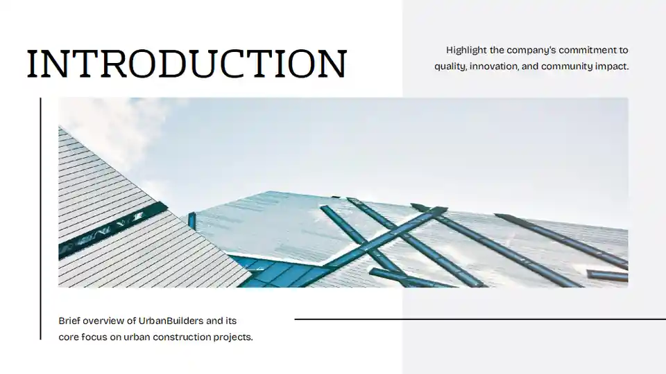 Clean Minimal Urban Construction Company Slides