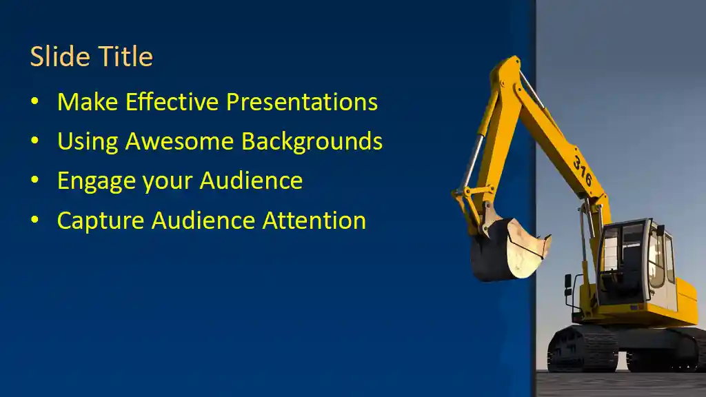 Free Excavator Machine PowerPoint Template