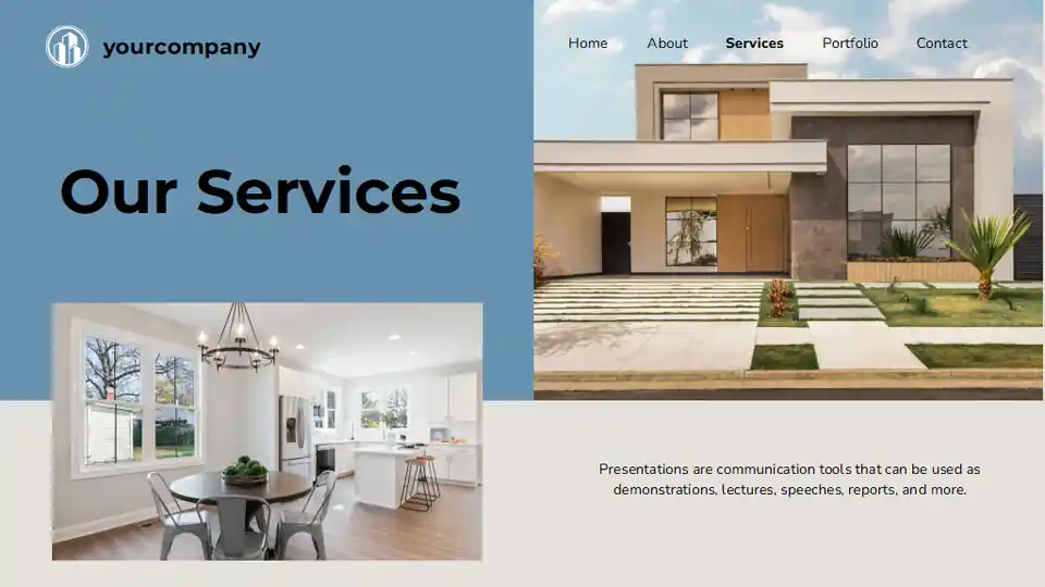 Minimalistic Real Estate Open House Website Design Slides