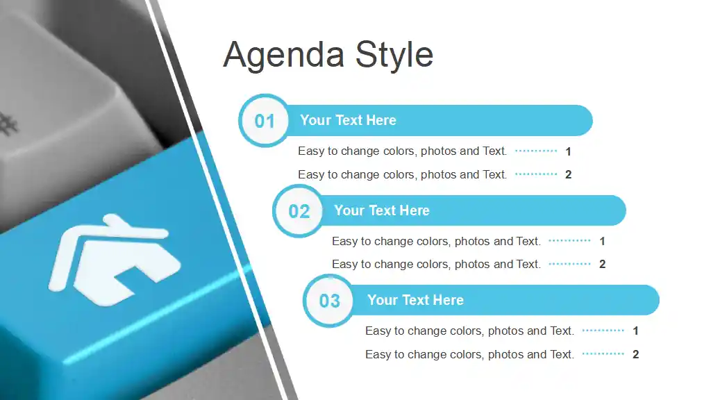 Real Estate Icons on Computer Keyboard PowerPoint Template