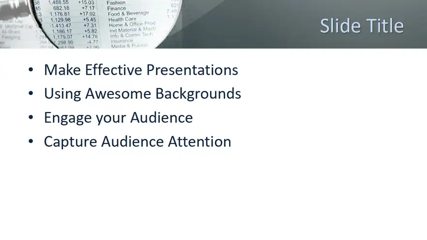 Free Finance Report PowerPoint Template