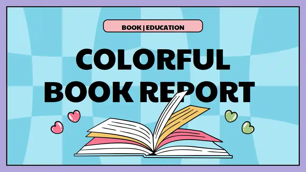 Pink Yellow Green and Orange Abstract Graphic Pattern Aesthetic Book Report Slides