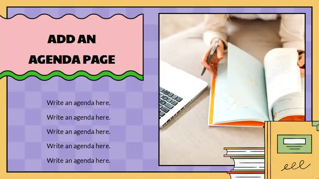 Pink Yellow Green and Orange Abstract Graphic Pattern Aesthetic Book Report Slides