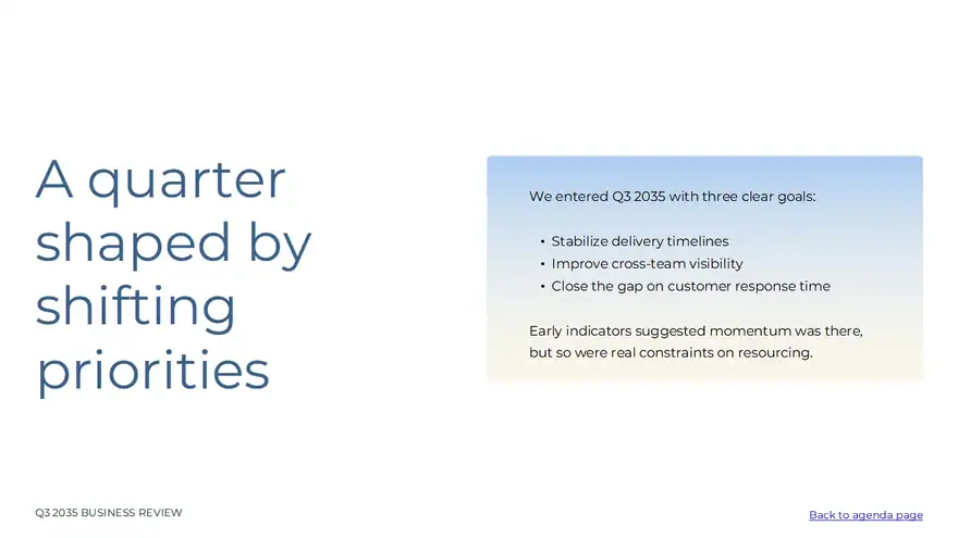 Quarterly Performance Report Slides