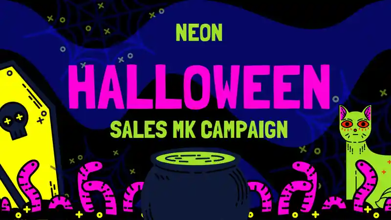 Neon Halloween Sales Marketing Campaign Slides