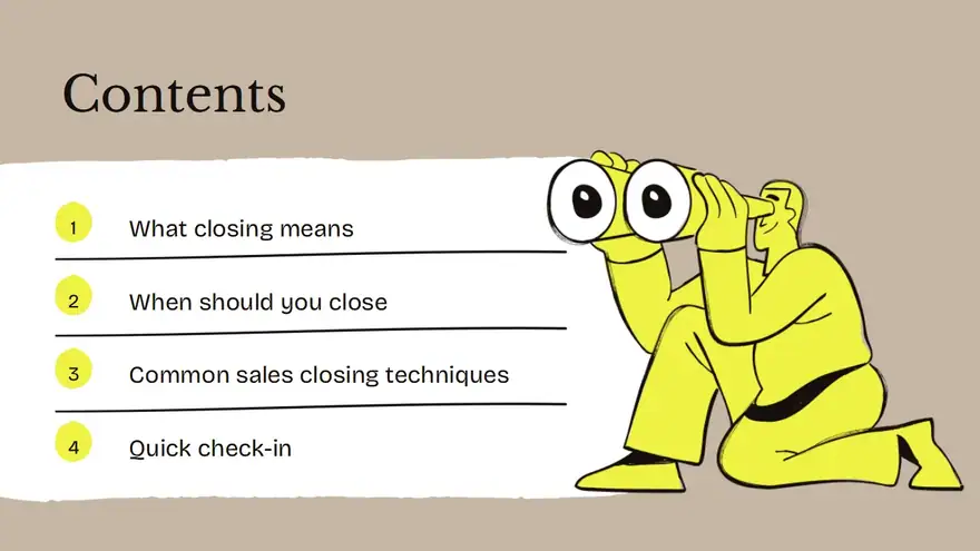Slides for Sales Closing Techniques
