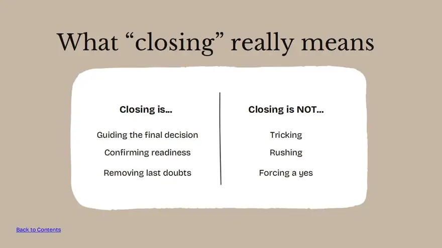 Slides for Sales Closing Techniques