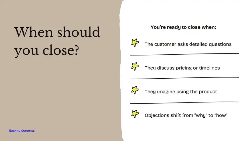 Slides for Sales Closing Techniques