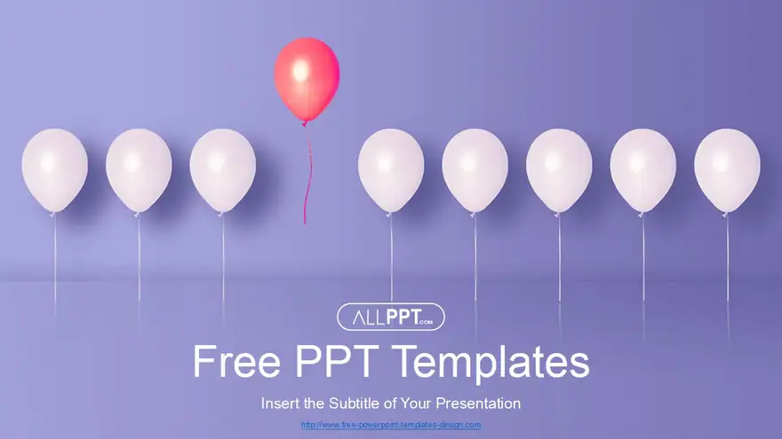 Striking Red Balloon PowerPoint Templates