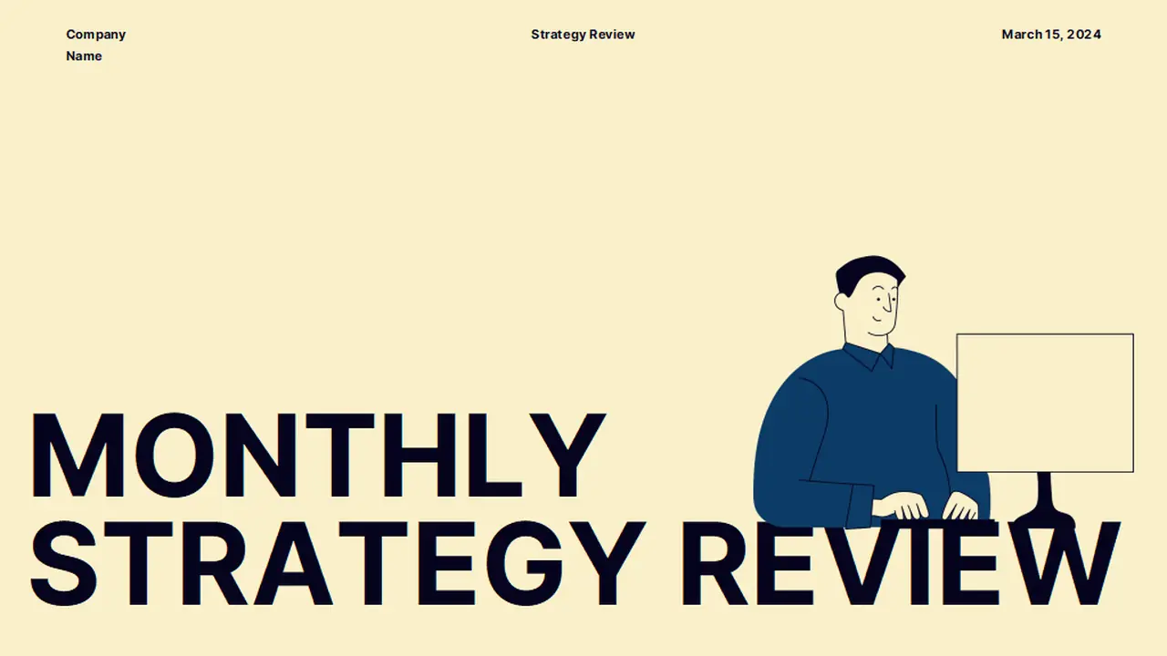 Modern Minimal Monthly Strategy Review Meeting Slides