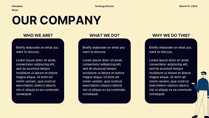Modern Minimal Monthly Strategy Review Meeting Slides