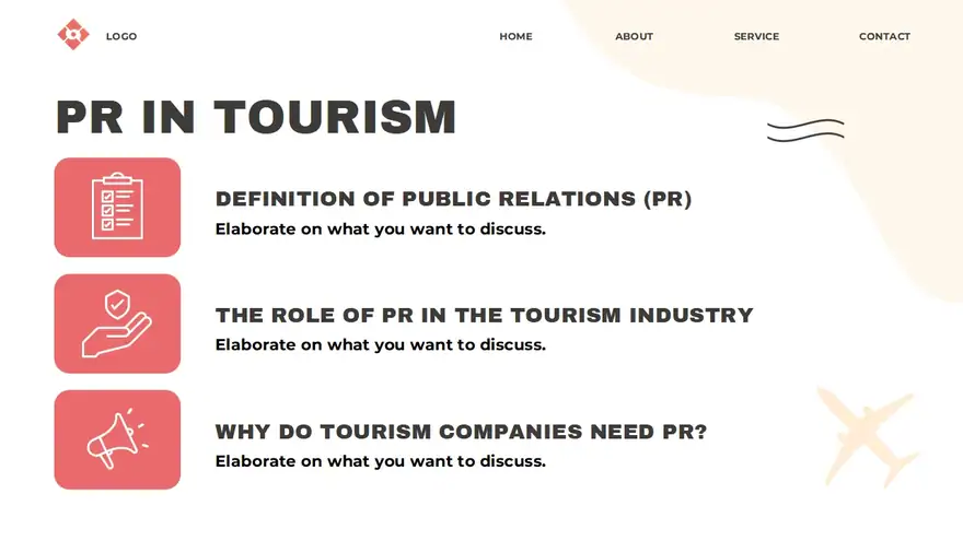 Public Relations In Tourism Slides