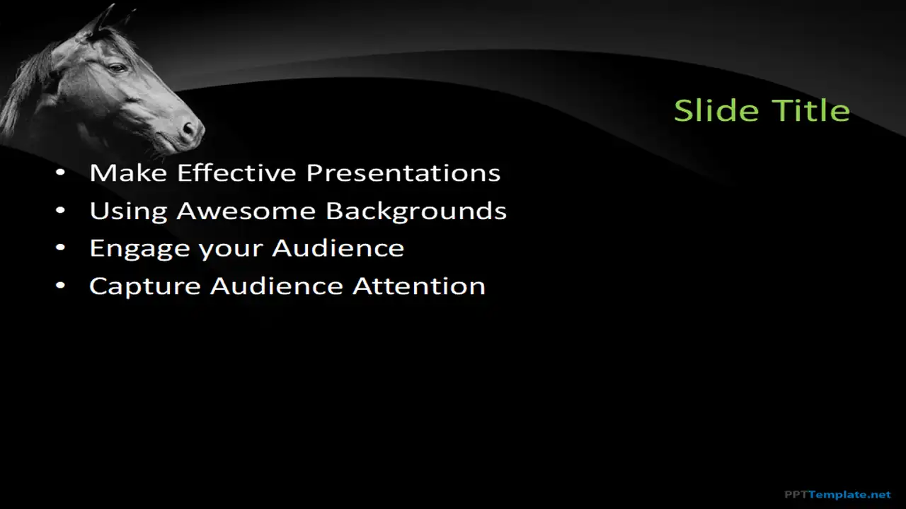 Free Black Horse PPT Template