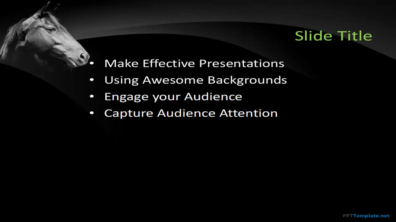 Free Black Horse PPT Template