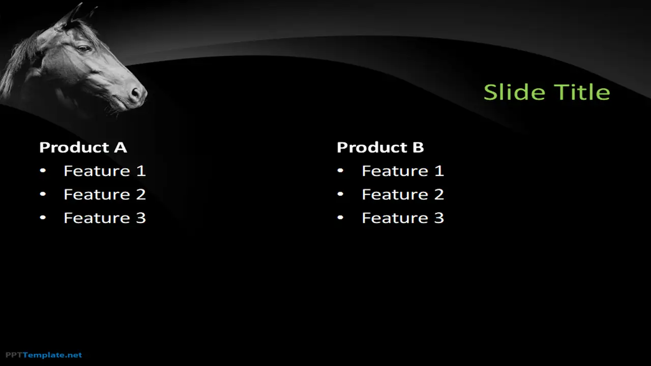 Free Black Horse PPT Template