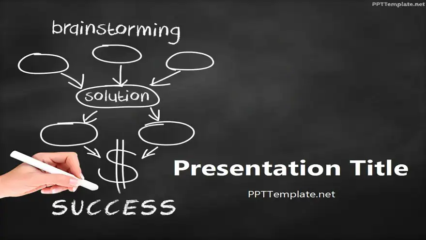 20392-brainstorming-success-chalkhand-black-ppt-template
