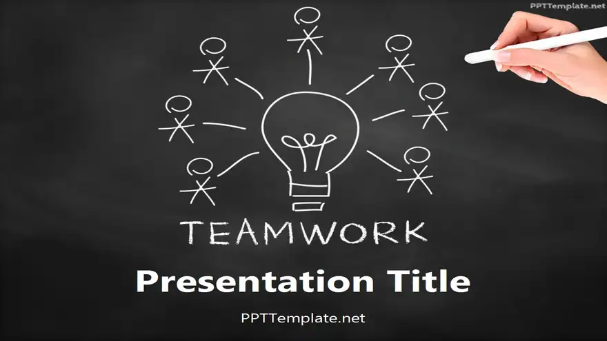20401-teamwork-bulb-chalkhand-black-ppt-template