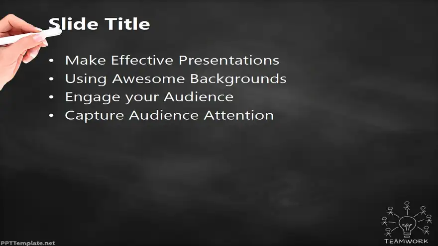 20401-teamwork-bulb-chalkhand-black-ppt-template