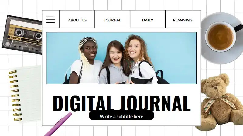 90s Retro Digital Journal Slides