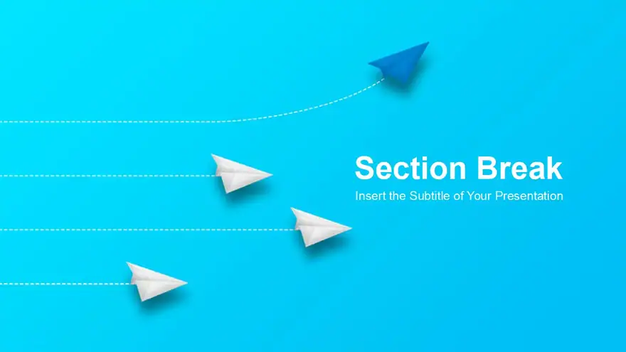Blue Unique Paper Plane PowerPoint Templates