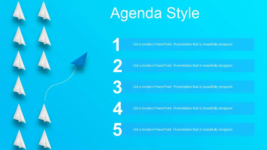 Blue Unique Paper Plane PowerPoint Templates