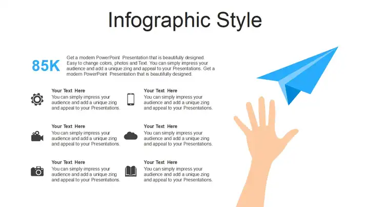 Blue Unique Paper Plane PowerPoint Templates