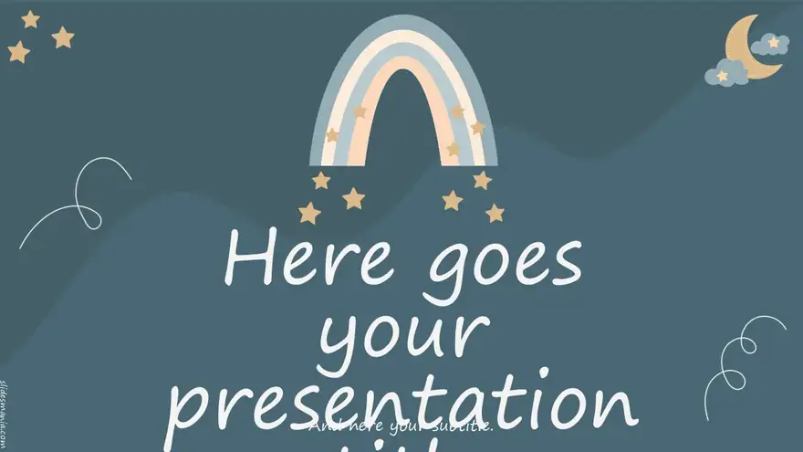 Boho chic rainbows presentation template.