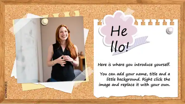 Corkboard background template.