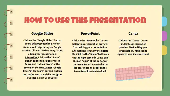 Cute Cat Illustrated Journal Slides