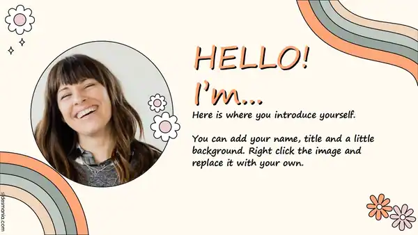 Daisy, playful groovy slides for PowerPoint, Canva and Google Slides.