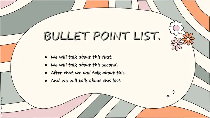 Daisy, playful groovy slides for PowerPoint, Canva and Google Slides.