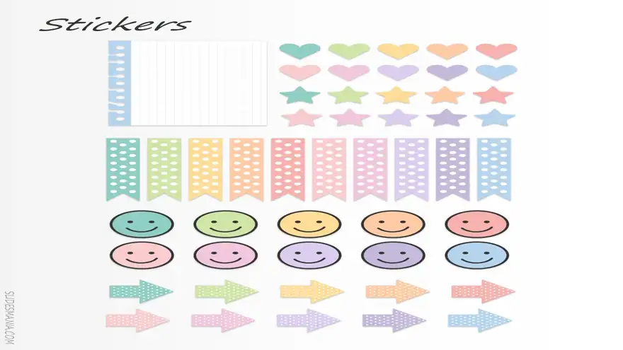 Digital Notebook with tabs and free stickers.