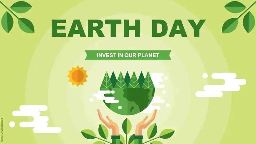 Earth Day free ppt, Canva and Google Slides template.