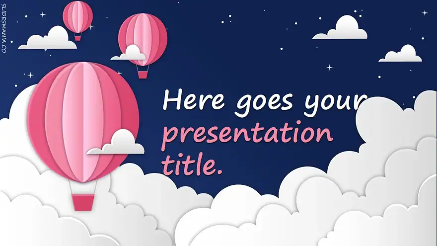 Etienne, cute slides with animated bubblegum pink hot air balloons.