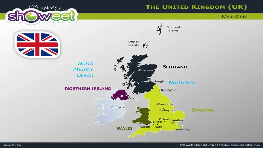 Free Maps of United Kingdom for Powerpoint
