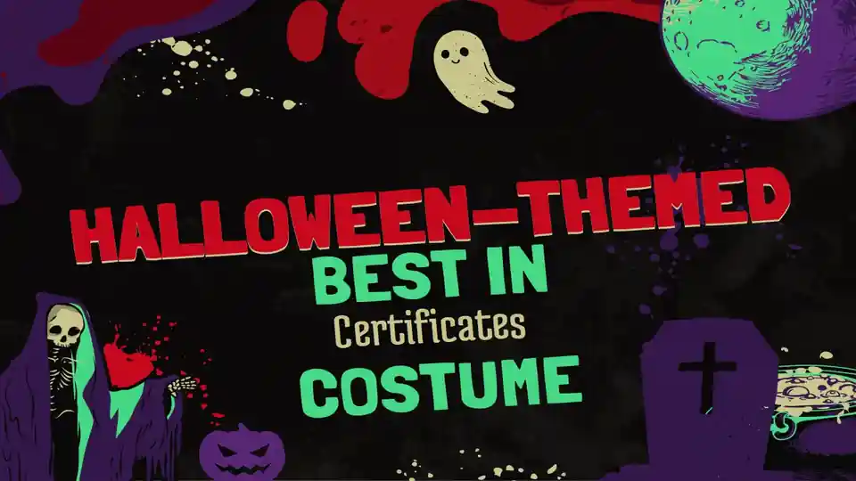 Halloween-themed Best in Costume Certificates