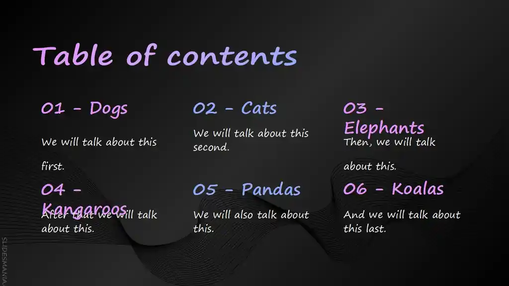 Hendrix, modern dark slides theme.