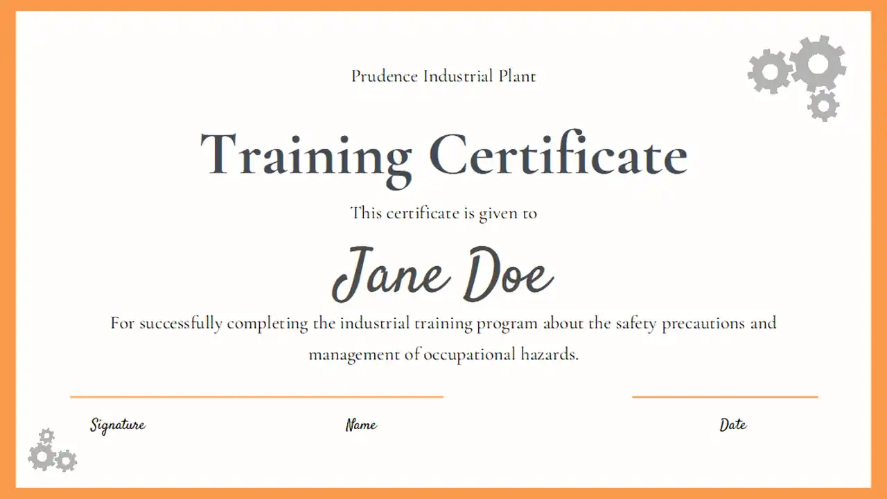Industrial Training Certificate Slides