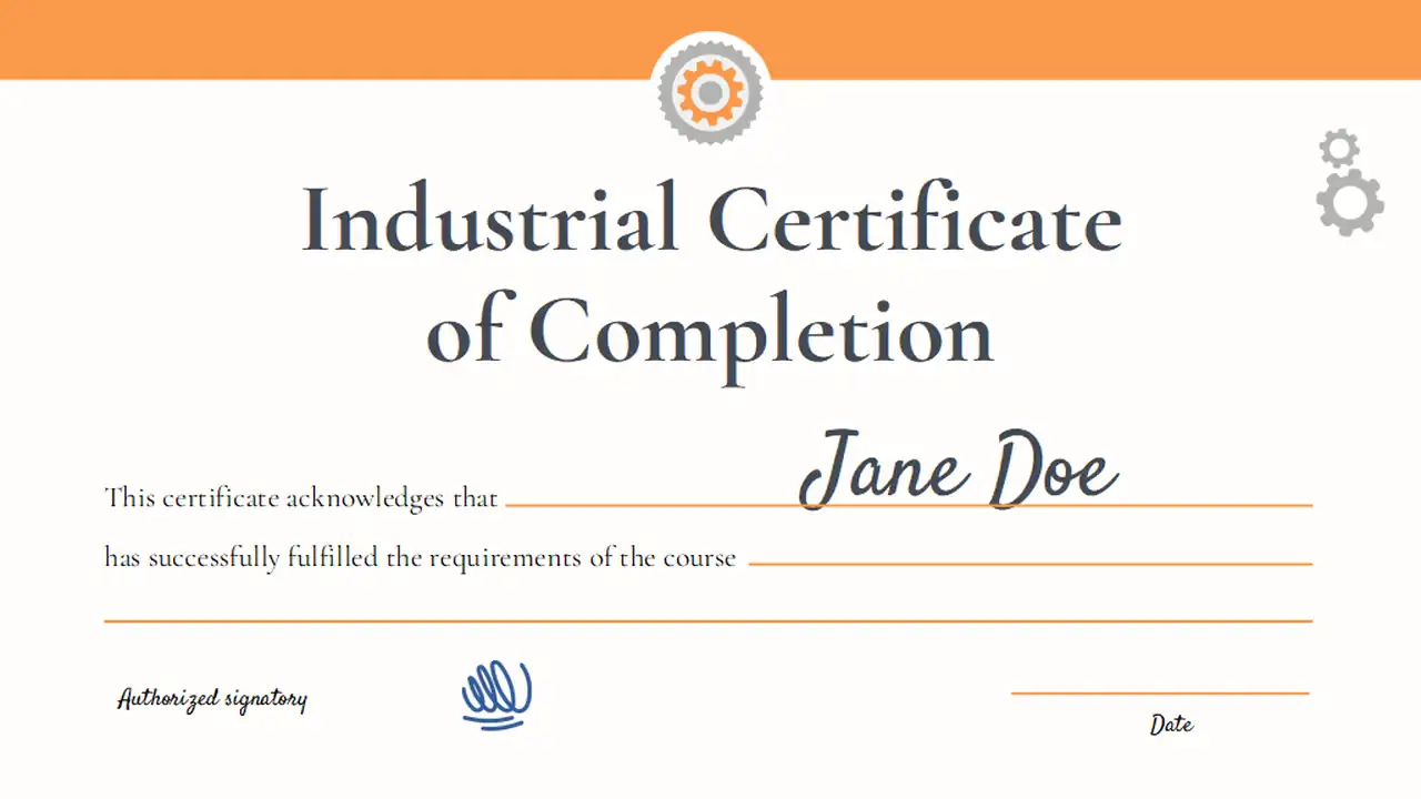 Industrial Training Certificate Slides