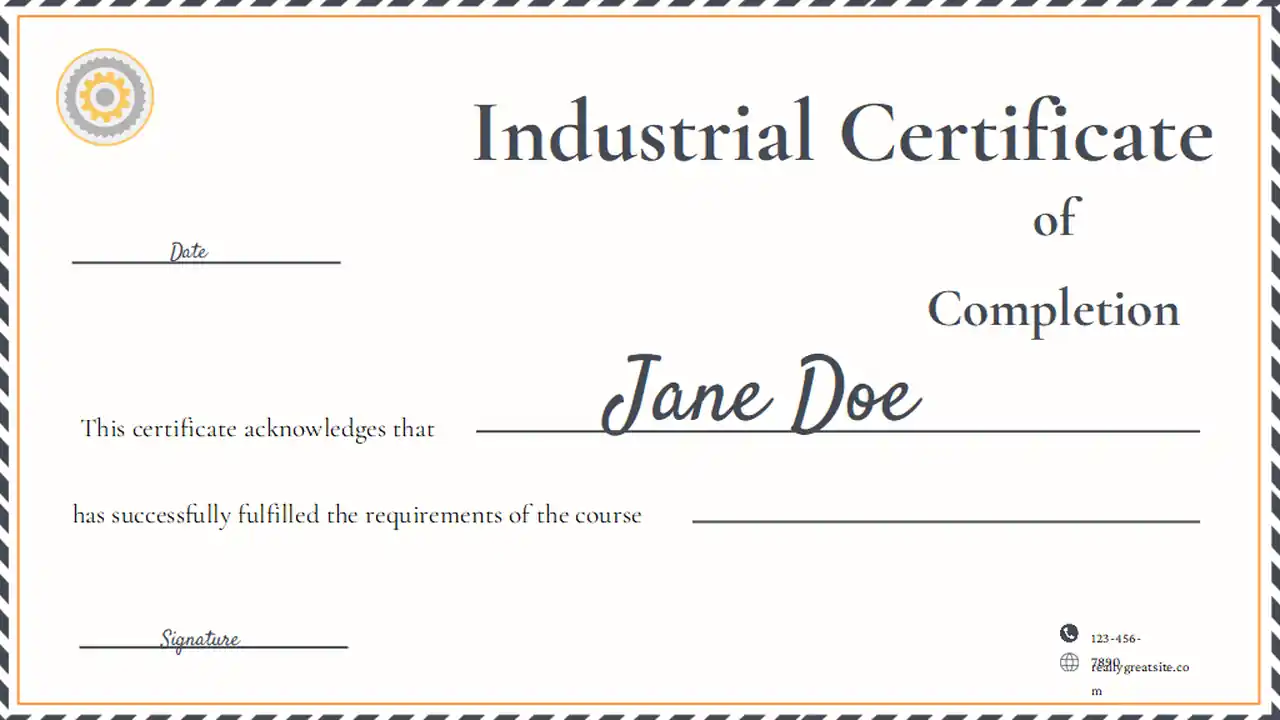 Industrial Training Certificate Slides