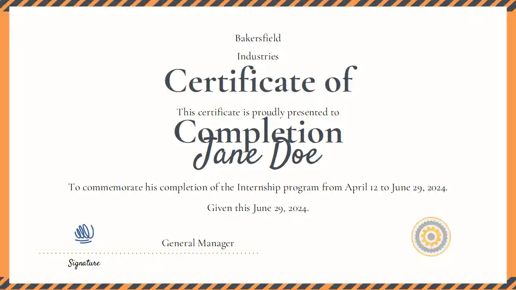 Industrial Training Certificate Slides