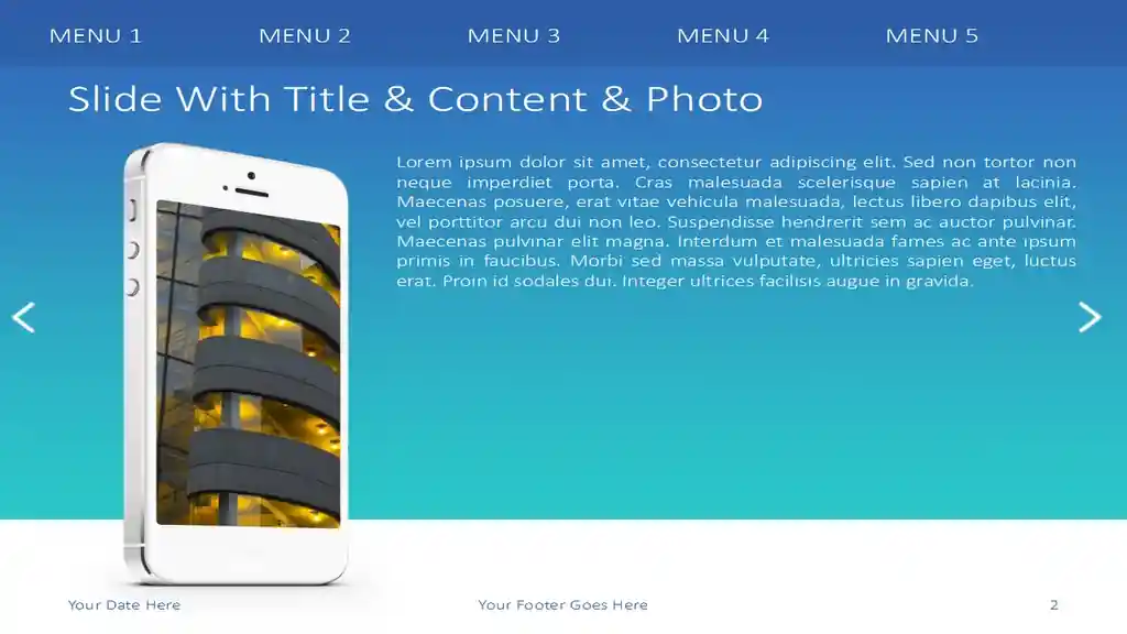 iPhone With Turquoise Background PowerPoint Template