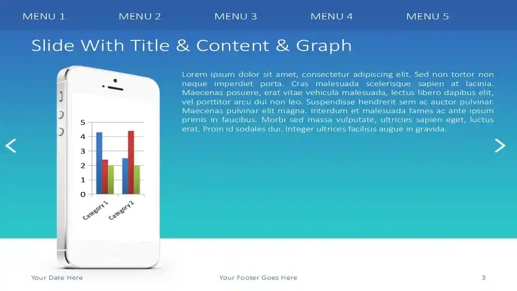 iPhone With Turquoise Background PowerPoint Template