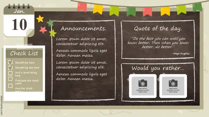 Joyful Chalkboard presentation template.