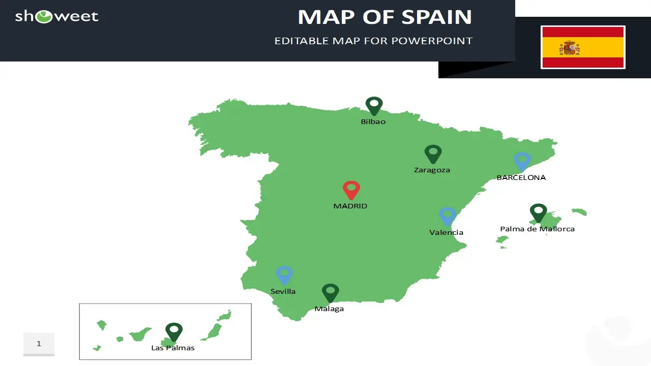 Map of Spain Templates for PowerPoint