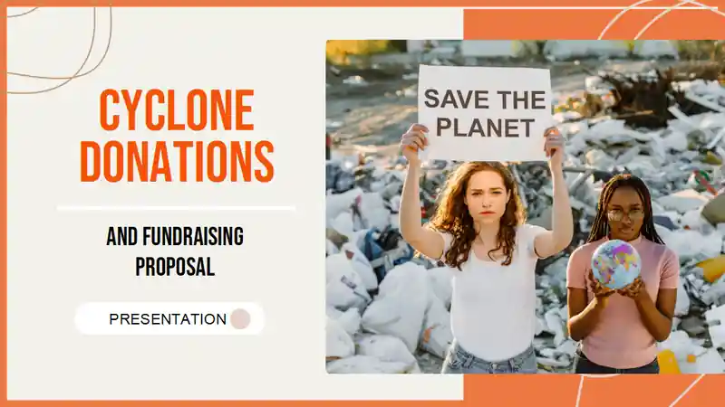 Modern Minimal Cyclone Donations and Fundraising Proposal Slides
