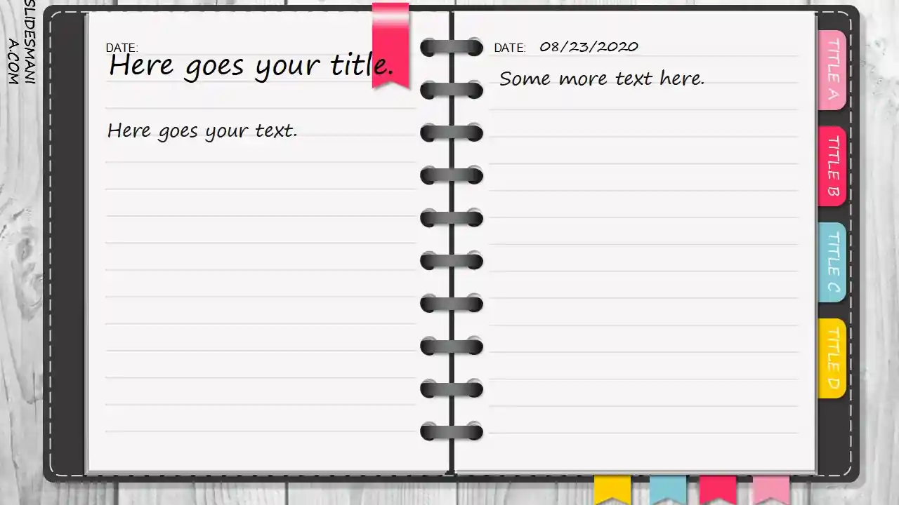 My Notes, digital journal template.