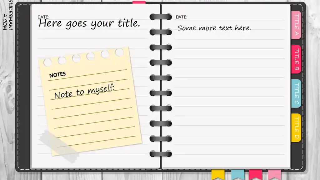 My Notes, digital journal template.