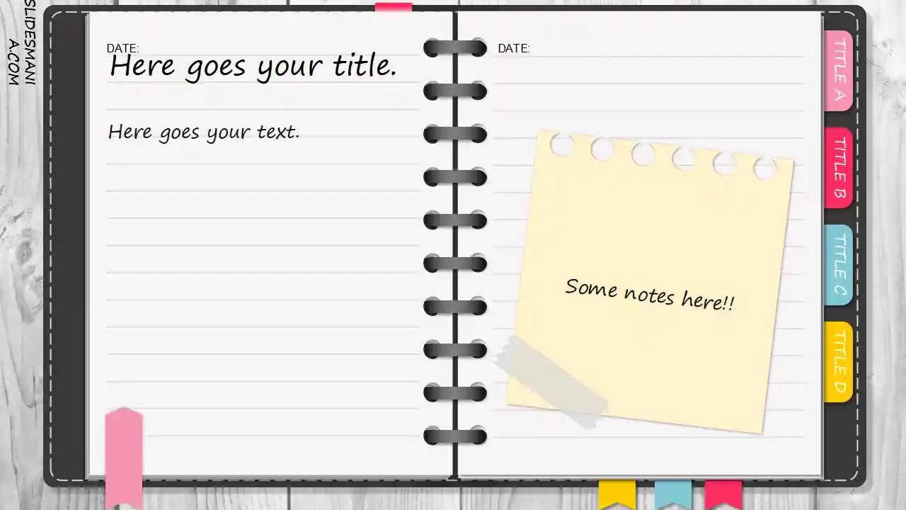 My Notes, digital journal template.